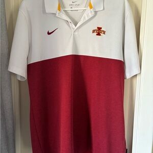 Nike Red and White Polo Shirt Athletic Performance